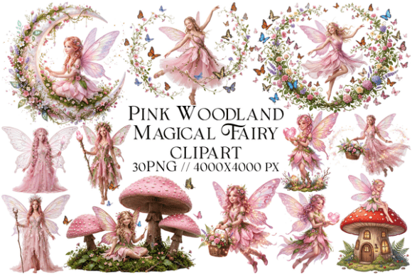 Download Pink Woodland Magical Fairy Clipart - Wood Collection