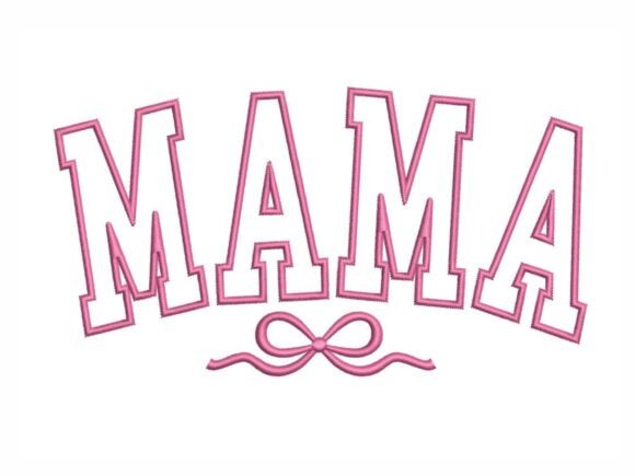 Download Mama Applique Pink Bow - Premium Resources