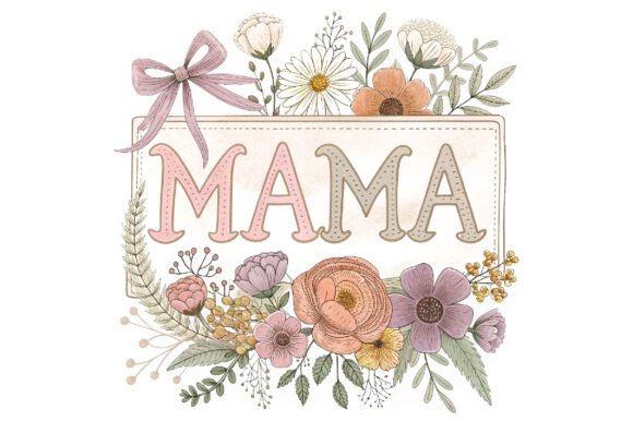 Download Floral Mama Embroidery, Mother's Day - Mama embroidery Collection
