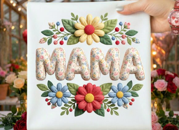 Download Boho Floral Mama Embroidery Design PNG - Mama embroidery Collection