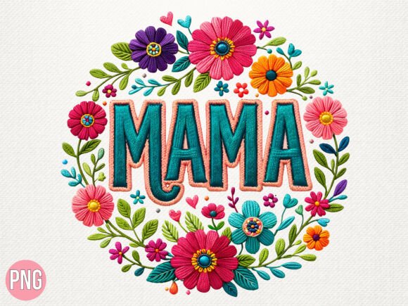 Download Floral Mama Embroidery PNG Mom Shirt PNG - Mama embroidery Collection